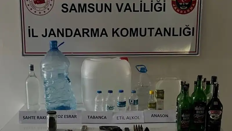 Samsun'da Sahte İçki Operasyonu: Yüzlerce Litre İmalat ve Satışa Geçmiş