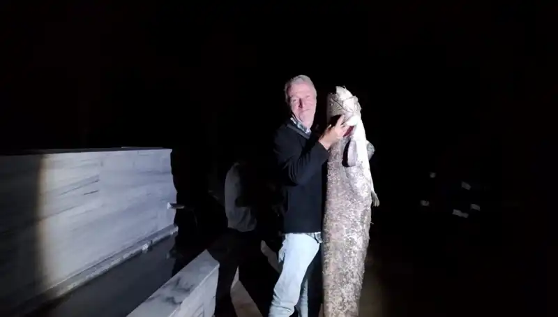 Barajda Oltaya Takılan 40 Kilo Ağır Balık, Avcıları Şaşırttı!