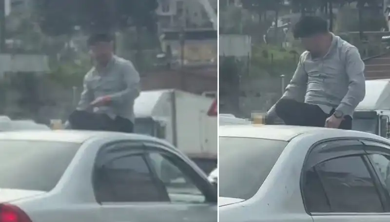 Trafikte Aşırı Eğlence: Otomobil Üzerinde Partileyen Gençler!